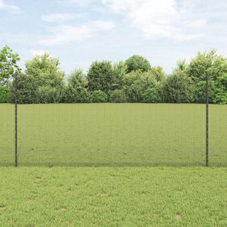 Berkfield Home Welded Wire Fence with 22 U Posts Grey 1.2x25 m Steel