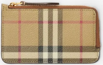 Burberry Check Zip Card Case