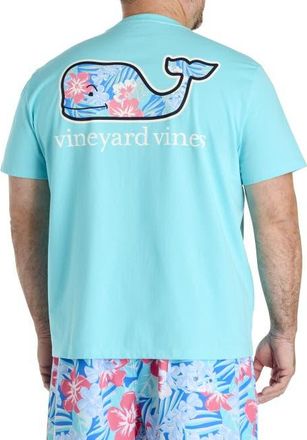 Vineyard Vines Big & Tall Chappy Floral Whale T-Shirt in Turqs at Nordstrom, Size 2X Big