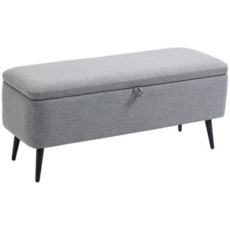 HOMCOM Banco de almacenaje 102x40x39.5 cm gris