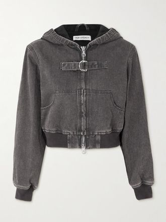 Our Legacy Giacca Cropped In Denim Con Cappuccio - Grigio