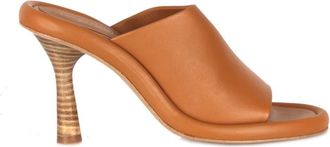 Paloma Barcel&oacute; Leren Sandaal met Hoge Hak - Dames - Muiltjes - Bruin - 41 EU - Leer - Schoenen