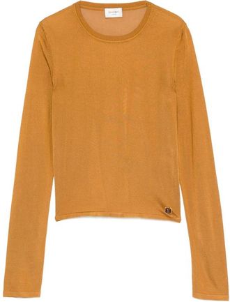 Saint Laurent Cassandre Sheer Top In Knit