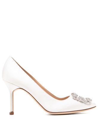 Manolo Blahnik Pumps Hangisi 90mm - Bianco