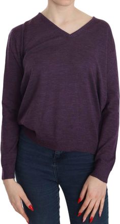 Byblos V-Neck Long Sleeve Pullover Top In Purple
