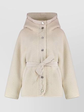 Pinko faux fur coat belted hooded design
