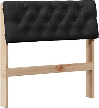 vidaXL Upholstered Headboard Black 80 cm Solid Pine Wood vidaXL