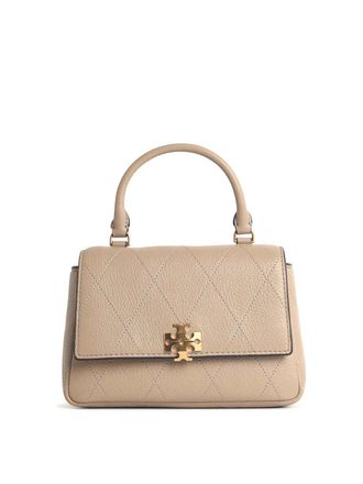 Tory Burch charlie matelass mini bag in beige leather