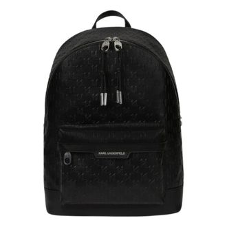 Karl Lagerfeld K/Monogram Perforated Rugzak - Heren - Tassen - Zwart - Maat: ONE Size Zijde
