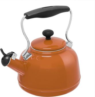 Chantal Vintage 1.7-Quart Enamel-on-Steel Teakettle in Tomato Bisque at Nordstrom