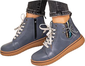 Generic Arch Support Boots for Women Boots for Women Uk,Waterproof Walking Shoes Cowboy Booties Work Lace Up Side Zipper Womens Leather Booties,Casual Non Sli