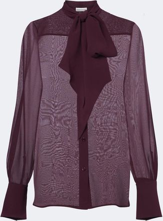 Nina Ricci Blusa de chif&oacute;n de seda