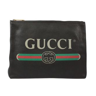 Gucci Black Leather Clutch Bag (Pre-Owned)