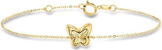 Ross-Simons Italian 10kt Yellow Gold Puffed Butterfly Bracelet