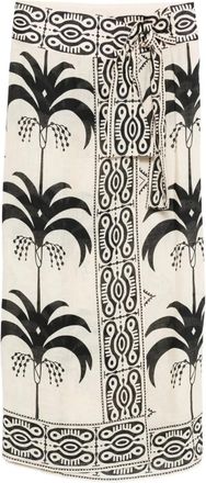 Johanna Ortiz Significado Poderoso midi skirt - women - Linen/Flax - 10 - Neutrals