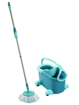 Leifheit Clean Twist Mop Ergo Mobile Mopa, Fregona Y Cubo Tanque Individual Azul