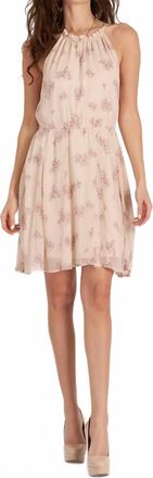 Ark & Co. Halter Neck Floral Print Mini Dress In Blush