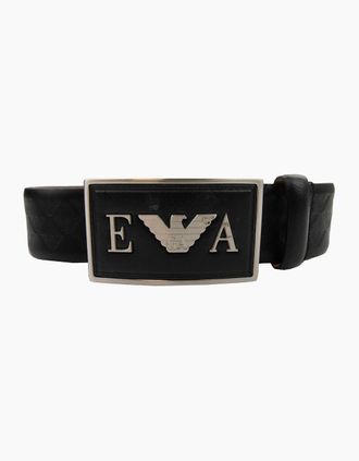 Emporio Armani Mens Emporio Armani Ea Eagle Logo Buckle Belt Nero - Black - Size: OS