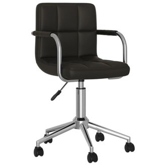 vidaXL Silla De Comedor Giratoria Cuero Sint&eacute;tico Negro Vidaxl