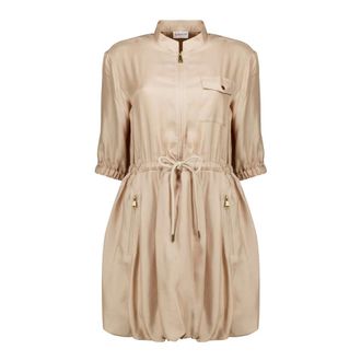 Moncler Dames, Jurken, Beige, Maat: XS Zijde