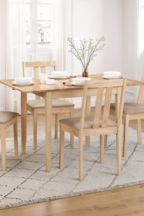 Julian Bowen Rufford Square to Rectangular Extending 4 Seater Dining Table in Natural