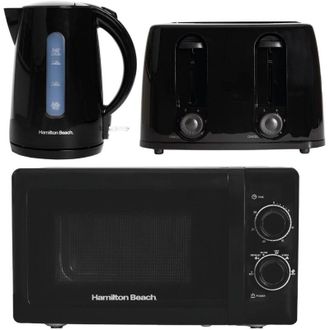 Hamilton Beach Kettle, Toaster & Microwave Set, Rapid Collection by Hamilton Beach, Black