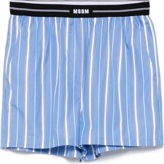 Msgm Shorts met elastische tailleband - Dames - Bermuda - Blauw - M - Korte Broeken