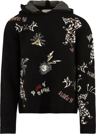 Akep Sweaters - Dames - Hoodies - Zwart - XS - Wol - Hoodies & sweatvesten