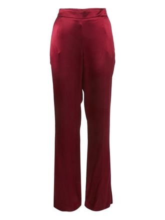 Oscar De La Renta satin trousers - Red