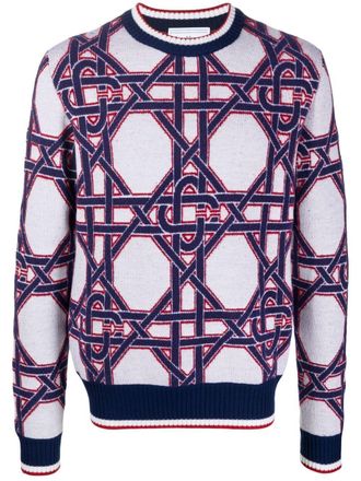 Casablanca intarsia-knit logo jumper - men - Virgin Wool/Polyamide - S - White