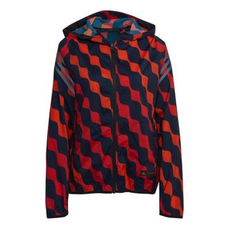 adidas (WMNS) adidas Marimekko Run Icons 3-Stripes Hooded Running Windbreaker Asia Sizing Red Black HH7323