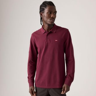 Levi's Long Sleeve Housemark Polo Shirt - Mens - XL - Purple / Tawny Port