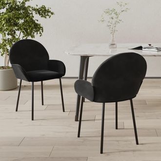 Nova Sillas De Comedor 2 Unidades Terciopelo Negro Vidaxl