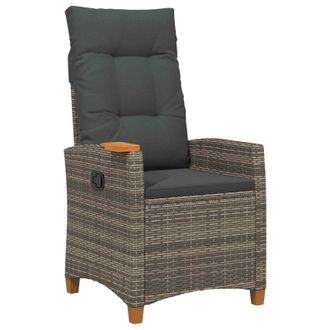 vidaXL Silla Reclinable Con Bandeja Para T&eacute; Rat&aacute;n Sint&eacute;tico Vidaxl