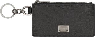 Dolce & Gabbana Calfskin Card Holder With Ring And Logo Tag