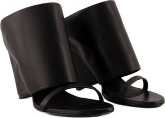 Courr&egrave;ges Womens Leather Calfskin Sandal Black