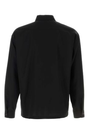 Prada Mens Black Cotton Shirt Nero Exterior: Camicie