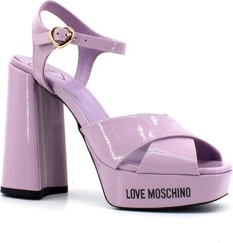 Love Moschino High Heel Sandalen - Dames - Sandalen met hakken - Paars - 39 EU - Leer - Schoenen