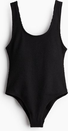 H&M Badeanzug mit wattierten Cups und High Leg - Schwarz