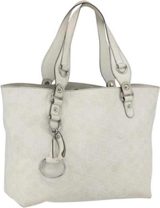Gucci Pre-owned Tote Bags, female, White, Size: ONE SIZE Pre-owned Vintage Leather Tote Bag