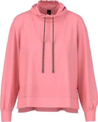 Marc Cain Wijde blouse met watervalhals - Dames - Hoodies - Roze - M - Hoodies & sweatvesten