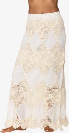 Helen Jon Scallop Crochet Maxi Skirt/Bandeau Dress in Ivory Crochet at Nordstrom, Size X-Small