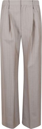 Victoria Beckham Pinstriped Wide-Leg Trousers with High Waist