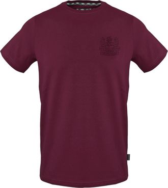 Aquascutum Slim-fit T-shirt voor heren met geborduurd logo (Rood)