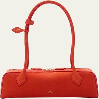 Alaia Le Teckel Medium Suede Shoulder Bag