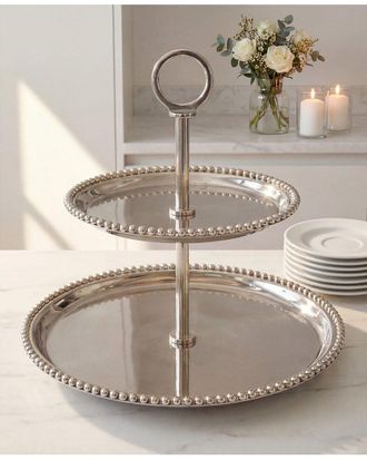 Godinger Perles 2-Tier Cake Stand