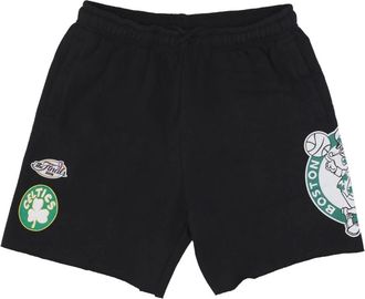 Mitchell & Ness NBA Vintage Logo Fleece Shorts - Heren - Korte Broeken - Zwart - S - Katoen - Korte Broeken