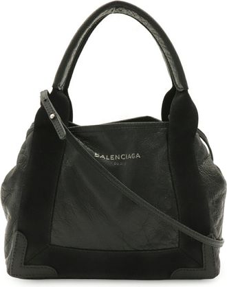 Balenciaga Black Leather Shoulder Bag Tote Bag (Pre-Owned)