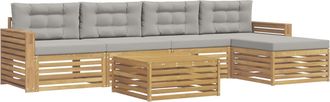 vidaXL Conjunto De Sof&aacute;s De Exterior 6 Uds. Blanco Y Gris Claro Vidaxl