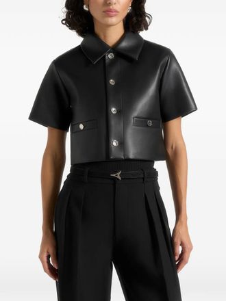 Mani&egrave;re De Voir Dory buttoned short-sleeve shirt - Black